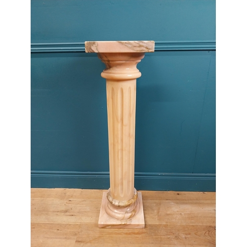 276 - Good quality marble pedestal with reeded column. {101 cm H x 28 cm W x 28 cm D}