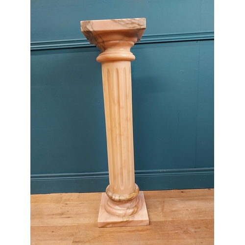 276 - Good quality marble pedestal with reeded column. {101 cm H x 28 cm W x 28 cm D}