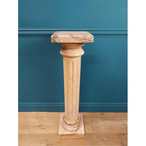 276 - Good quality marble pedestal with reeded column. {101 cm H x 28 cm W x 28 cm D}