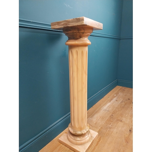 276 - Good quality marble pedestal with reeded column. {101 cm H x 28 cm W x 28 cm D}