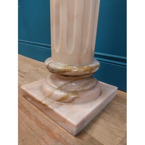 276 - Good quality marble pedestal with reeded column. {101 cm H x 28 cm W x 28 cm D}