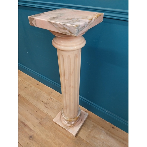 276 - Good quality marble pedestal with reeded column. {101 cm H x 28 cm W x 28 cm D}