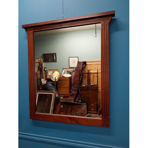 279 - Mahogany wall mirror. {90 cm H x 83 cm W}.