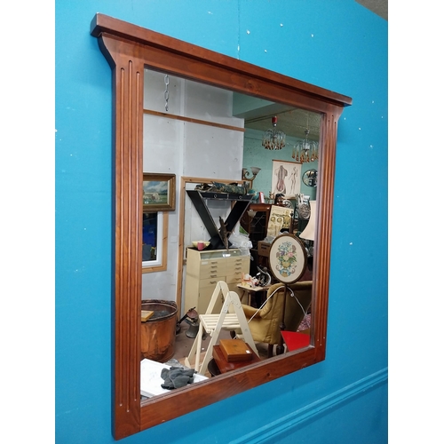 279 - Mahogany wall mirror. {90 cm H x 83 cm W}.