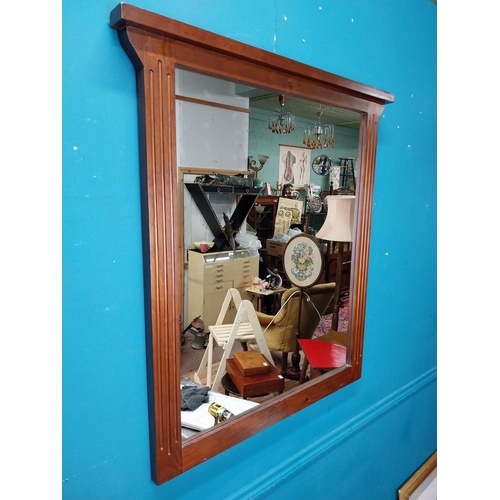 279 - Mahogany wall mirror. {90 cm H x 83 cm W}.