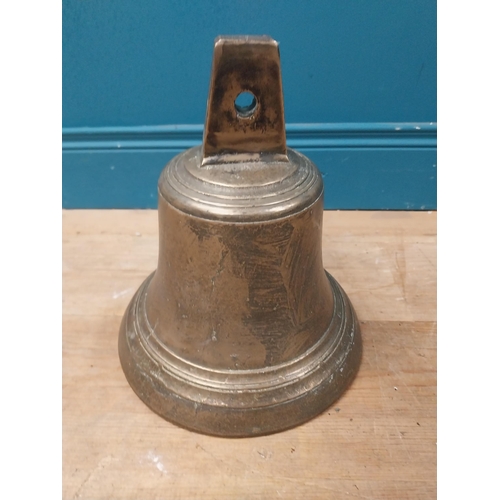 309 - 19th C. bronze bell. {31 cm H x 25 cm D}.