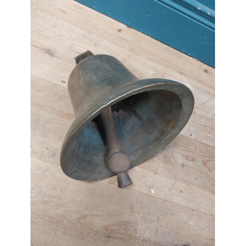 309 - 19th C. bronze bell. {31 cm H x 25 cm D}.