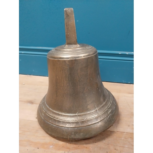 309 - 19th C. bronze bell. {31 cm H x 25 cm D}.