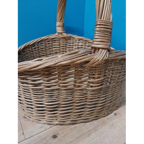 326 - Early 20th C. wicker basket. {57 cm H x 64 cm W  x 53 cm D}.