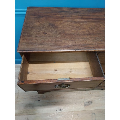 327 - Georgian mahogany chest of drawers with two short drawers over three long drawers and brass handles ... 