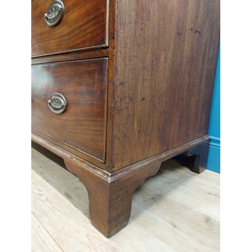 327 - Georgian mahogany chest of drawers with two short drawers over three long drawers and brass handles ... 