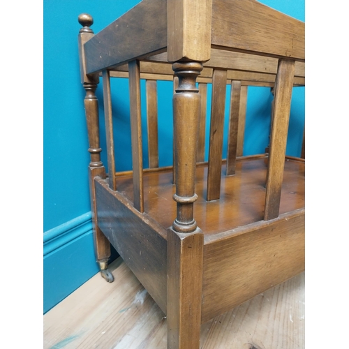 329 - Mahogany canterbury in the Georgian style on brass casters. {44 cm H x 56 cm W x 36 cm D}.