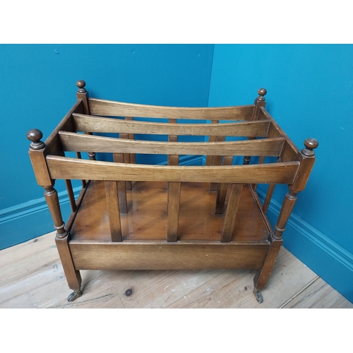 329 - Mahogany canterbury in the Georgian style on brass casters. {44 cm H x 56 cm W x 36 cm D}.