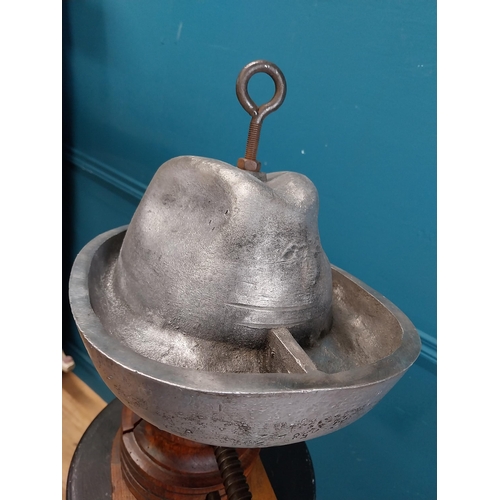 341 - Rare alloy Hat mould. {25 cm H x 24 cm W x 30 cm D}