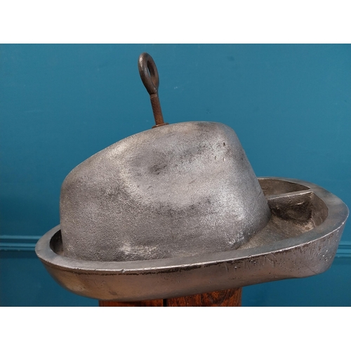 341 - Rare alloy Hat mould. {25 cm H x 24 cm W x 30 cm D}