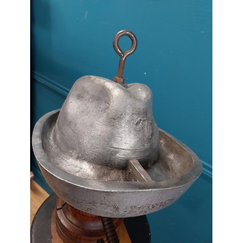 341 - Rare alloy Hat mould. {25 cm H x 24 cm W x 30 cm D}