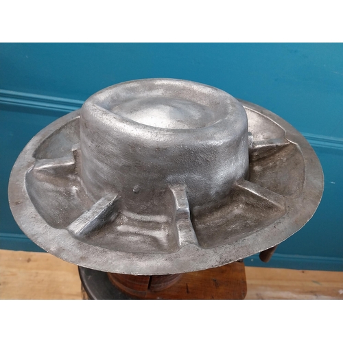 343 - Rare alloy Hat mould stamped M Balaguer Octobre 1956 Valencia.   {14 cm H x 38 cm W x 40 cm D}