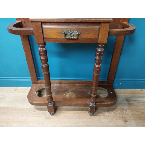 350 - Edwardian mahogany hall stand. {194 cm H x 96 cm W x 38 cm D}.