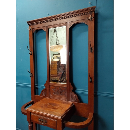 350 - Edwardian mahogany hall stand. {194 cm H x 96 cm W x 38 cm D}.