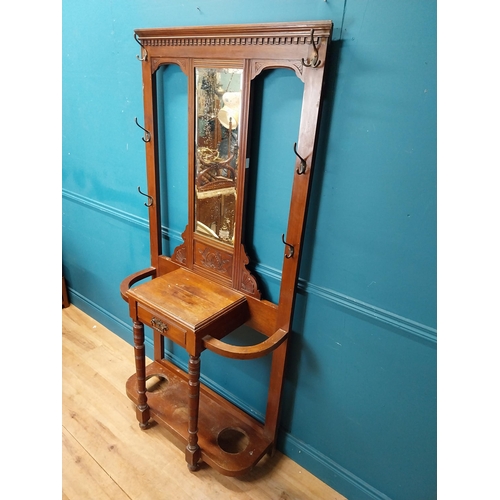 350 - Edwardian mahogany hall stand. {194 cm H x 96 cm W x 38 cm D}.