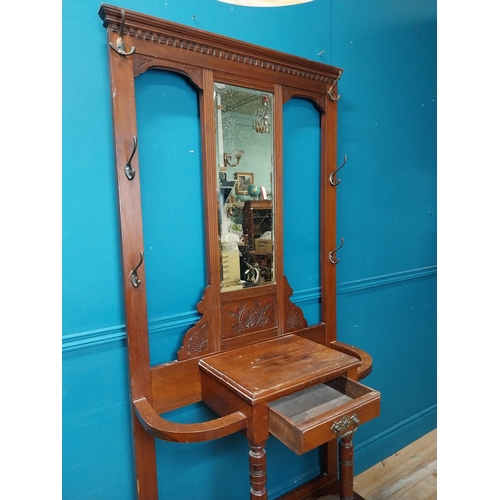 350 - Edwardian mahogany hall stand. {194 cm H x 96 cm W x 38 cm D}.