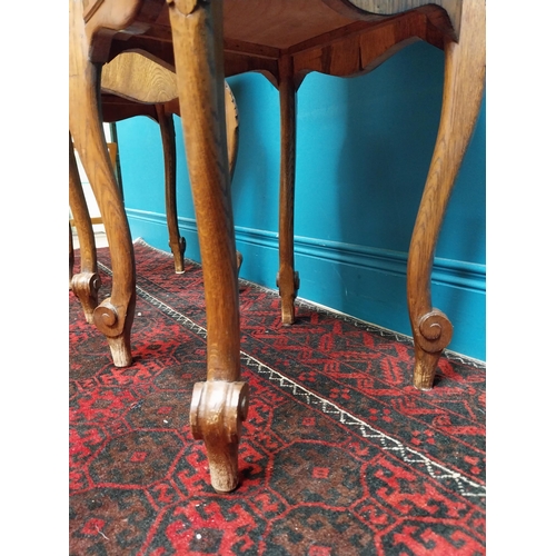 380 - Pair of 19th C. oak bedside lockers with marble tops. {84 cm H x 41 cm W x 41 cm D}.