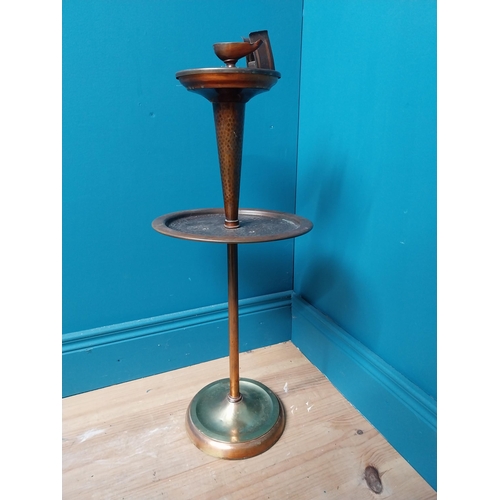 386 - Retro two tier brass and copper ashtray. {74 cm H x 27 cm Dia.}.