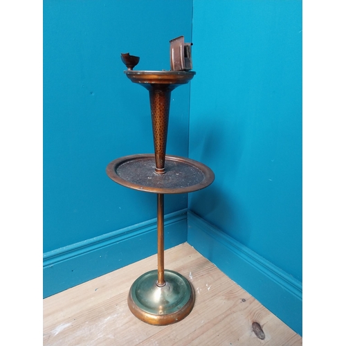 386 - Retro two tier brass and copper ashtray. {74 cm H x 27 cm Dia.}.