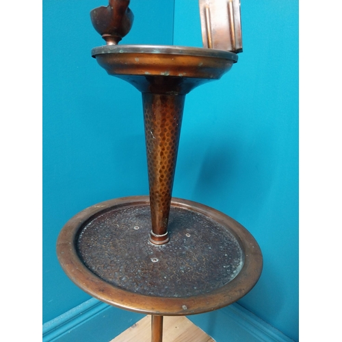 386 - Retro two tier brass and copper ashtray. {74 cm H x 27 cm Dia.}.