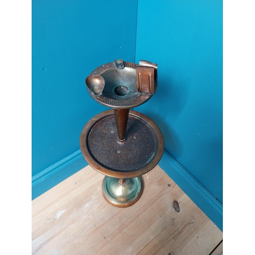 386 - Retro two tier brass and copper ashtray. {74 cm H x 27 cm Dia.}.