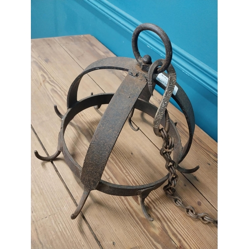 389 - 19th C. wrought iron game rack. {91 cm H x 77 cm Dia.}.