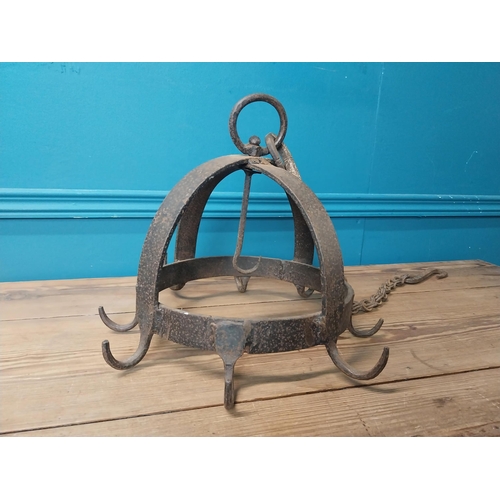 389 - 19th C. wrought iron game rack. {91 cm H x 77 cm Dia.}.