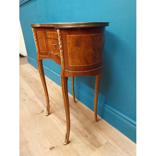 398 - French kingwood kidney shaped lamp table in the 19th C. style. {71 cm H x 57 cm W x 35 cm D}.