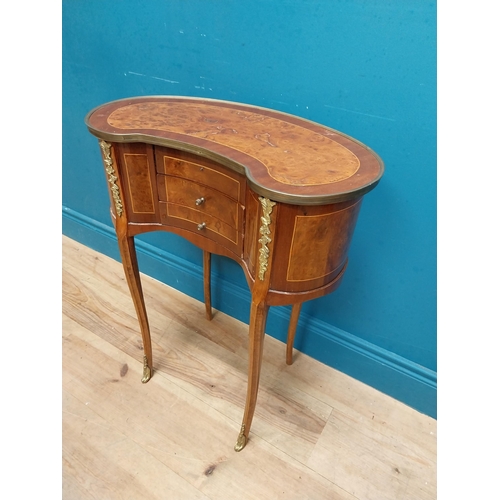 398 - French kingwood kidney shaped lamp table in the 19th C. style. {71 cm H x 57 cm W x 35 cm D}.