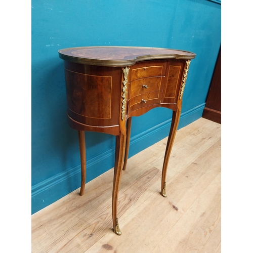 398 - French kingwood kidney shaped lamp table in the 19th C. style. {71 cm H x 57 cm W x 35 cm D}.