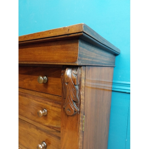 407 - 19th C. walnut Wellington chest with seven graduated drawers. {116 cm H x 55 cm W x 36 cm D}.