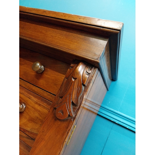 407 - 19th C. walnut Wellington chest with seven graduated drawers. {116 cm H x 55 cm W x 36 cm D}.