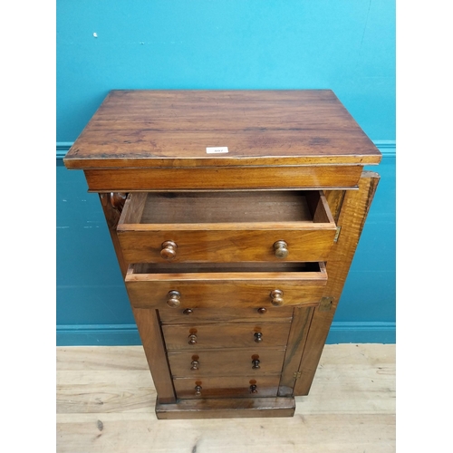 407 - 19th C. walnut Wellington chest with seven graduated drawers. {116 cm H x 55 cm W x 36 cm D}.