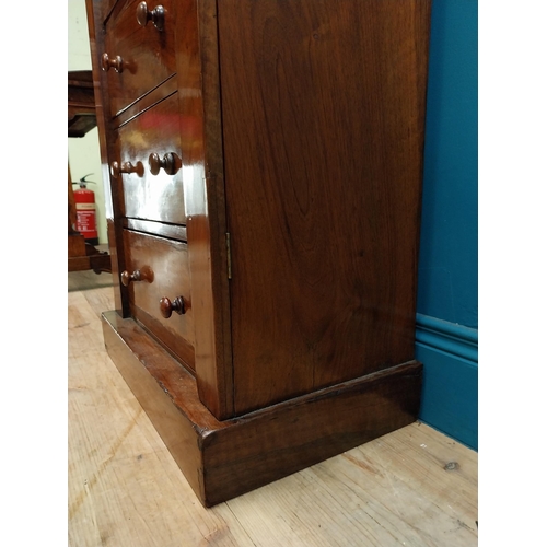 407 - 19th C. walnut Wellington chest with seven graduated drawers. {116 cm H x 55 cm W x 36 cm D}.