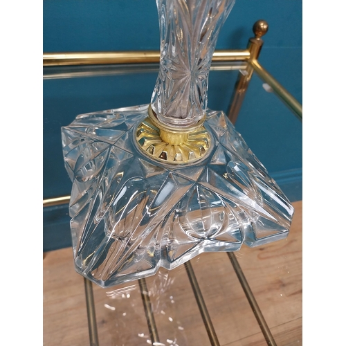 413 - Brass and glass ashtray. {50 cm H x 16 cm W x 16 cm D}.