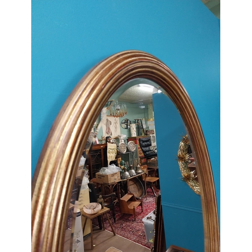 414 - Good quality oval giltwood wall mirror. {80 cm H x 57 cm W}.