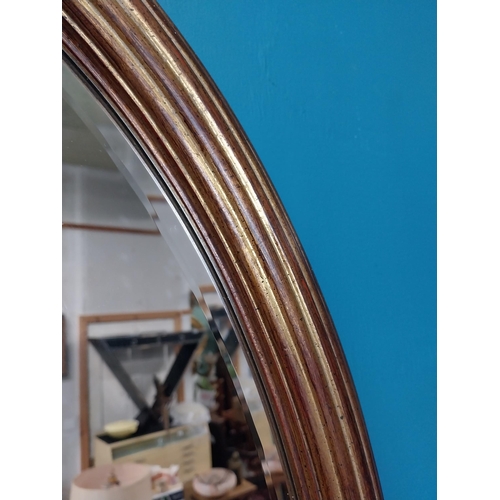 414 - Good quality oval giltwood wall mirror. {80 cm H x 57 cm W}.