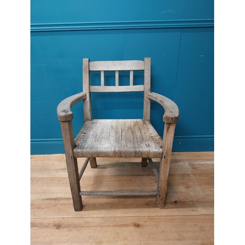 420 - 19th C. oak sugan armchair. {80 cm H x 62 cm W x 55 cm D}