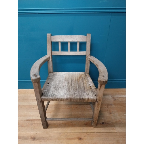 420 - 19th C. oak sugan armchair. {80 cm H x 62 cm W x 55 cm D}