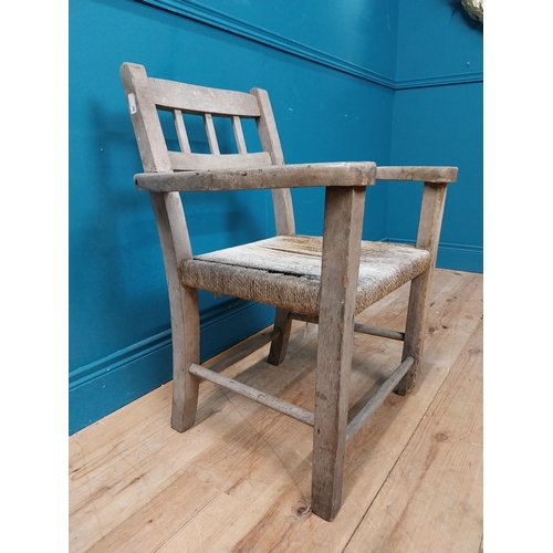 420 - 19th C. oak sugan armchair. {80 cm H x 62 cm W x 55 cm D}