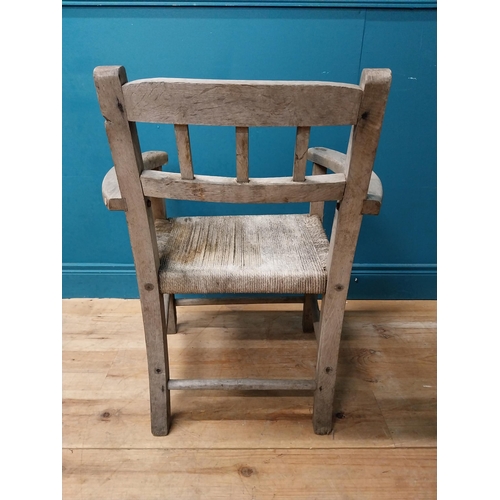 420 - 19th C. oak sugan armchair. {80 cm H x 62 cm W x 55 cm D}