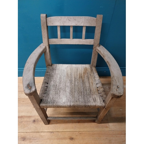 420 - 19th C. oak sugan armchair. {80 cm H x 62 cm W x 55 cm D}