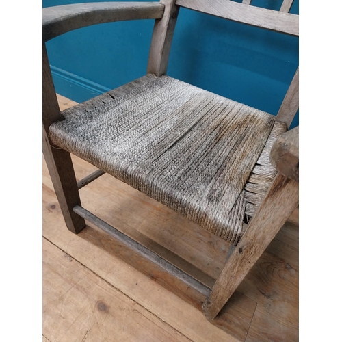 420 - 19th C. oak sugan armchair. {80 cm H x 62 cm W x 55 cm D}