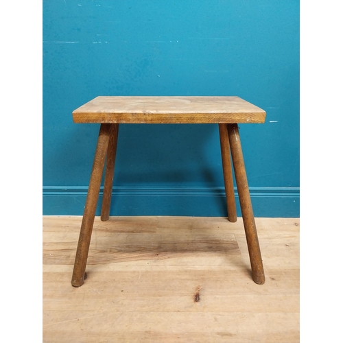 421 - Early 20th C. stool on turned legs. {55 cm H x 50 cm W x 40 cm D}.