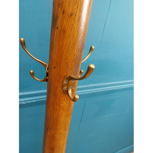 427 - Early 20th C. oak hat and coat stand. {195 cm H x 36 cm Dia.}.